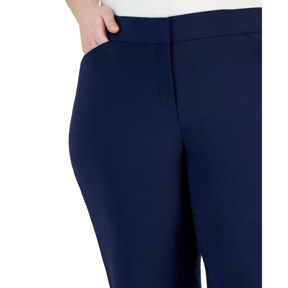JM Collection Plus Size 18WP Curvy Fit Straight Leg Navy Blue Dress Pants NWT - Picture 4 of 7